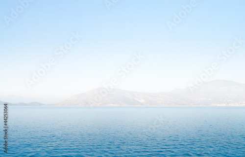 Seascape with mirage in fog, Greece