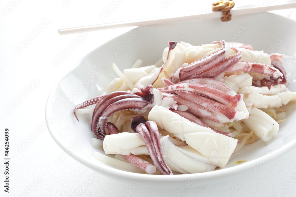Chinese cuisine, boiled squid for appetizer Chinese cuisine, boiled squid for appetizer