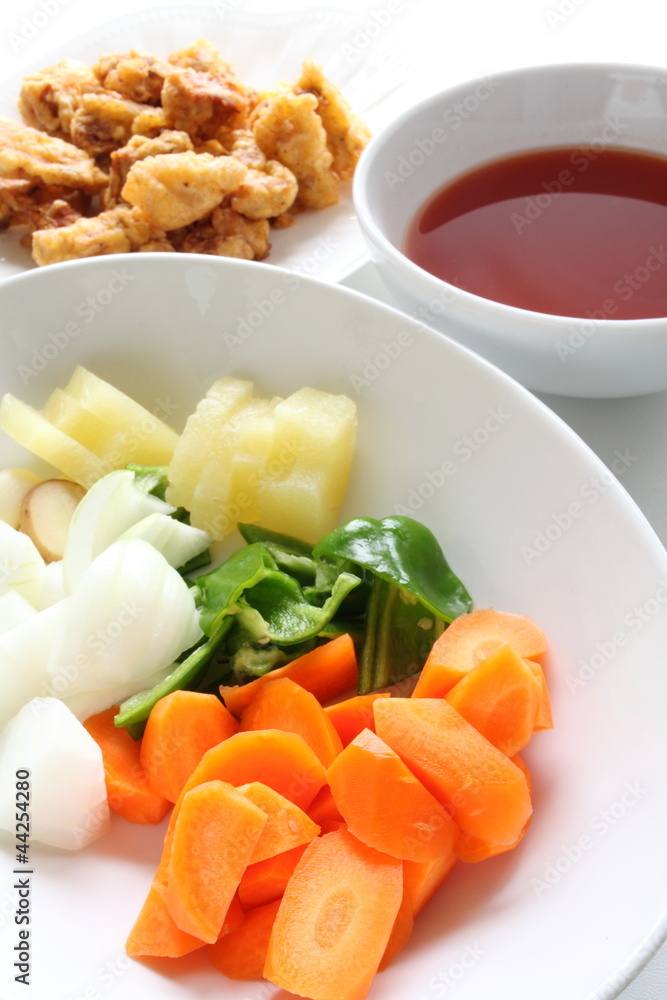 Ingredient for cooking sweet & sour pork Ingredient for cooking sweet & sour pork