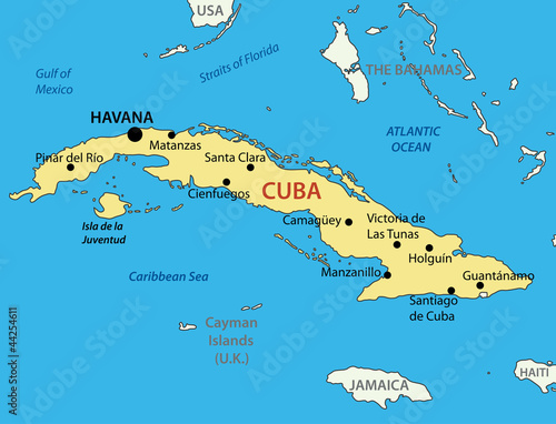 Republic of Cuba - vector map