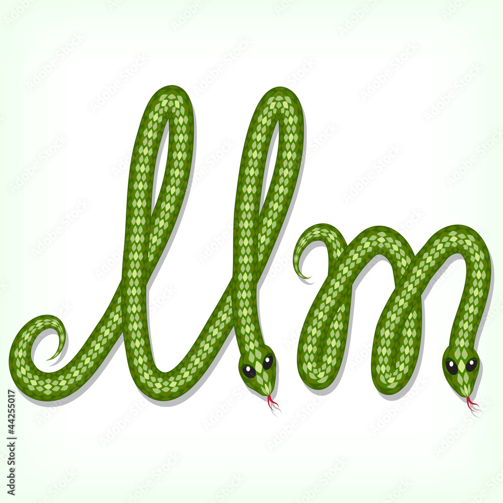 Snake font. Letter M Snake font. Letter M
