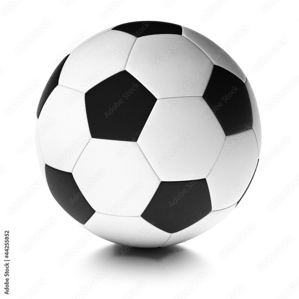 Ballon de foot, balle de football fond blanc. Soccer Stock Illustration