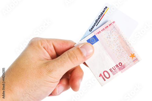Euroschein und Gesundheitskarte