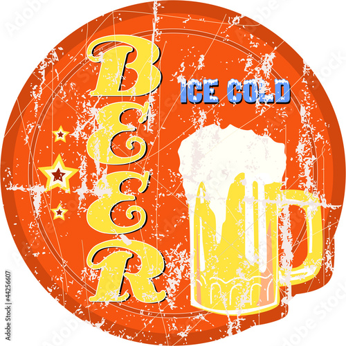 vintage beer sign, vector illustration photo