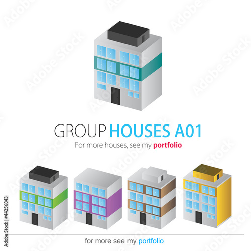 Houses Group, Set, Vector
