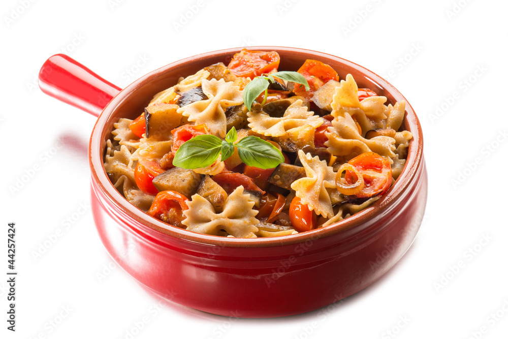 farffalle with eggplants and pachino tomatoes farffalle with eggplants and pachino tomatoes