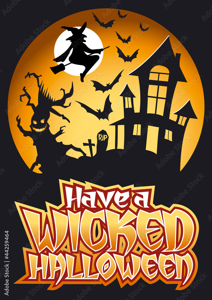 Have a Wicked Halloween Bats Vector