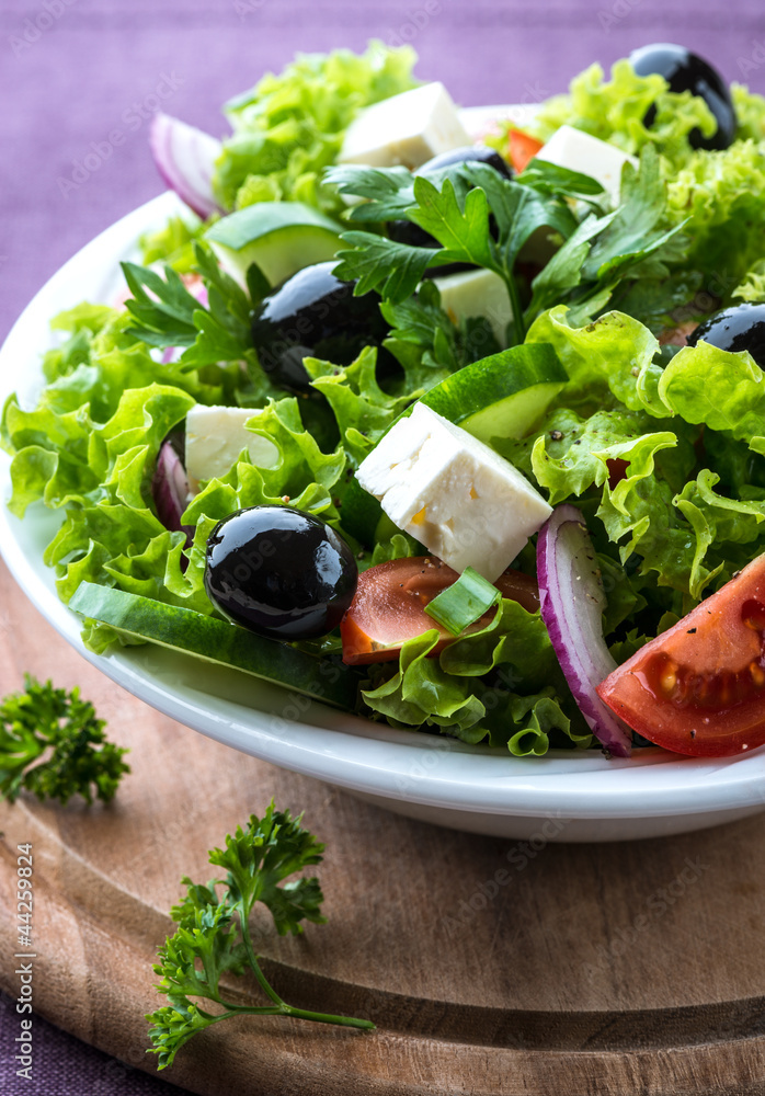 Mediterranean style salad with feta and olives Mediterranean style salad with feta and olives
