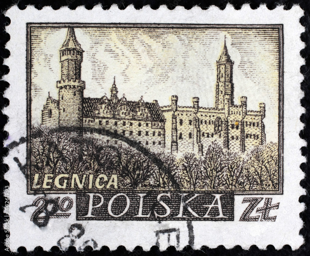 Polish city on postal stamp