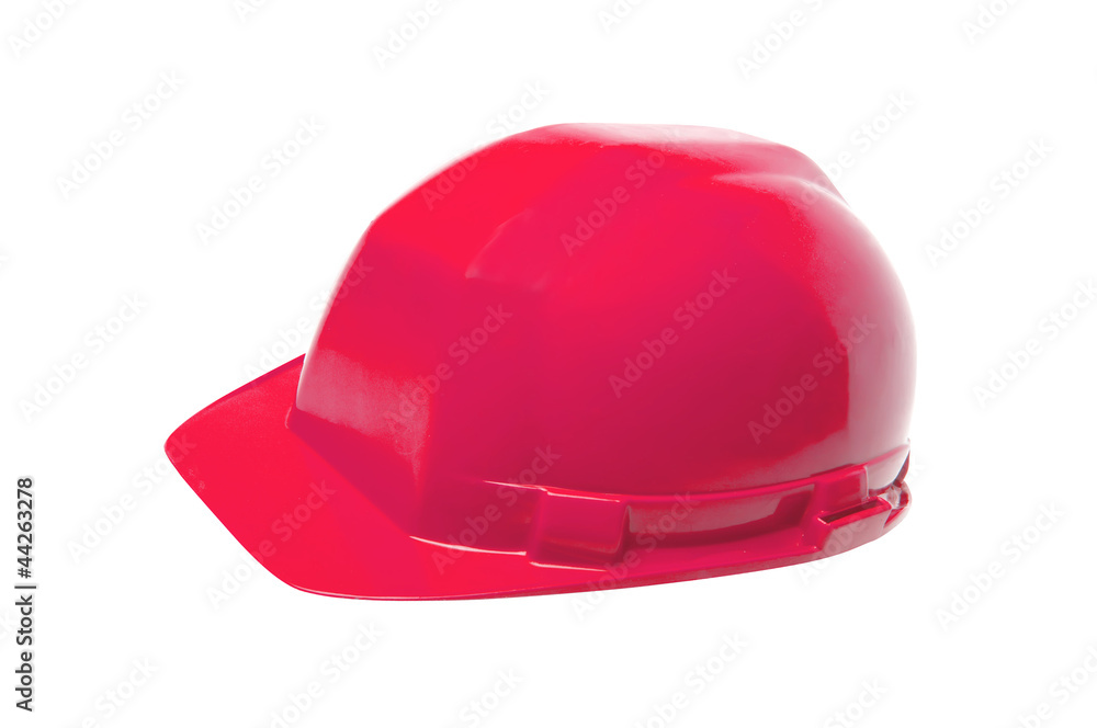 Red helmet isolated on white Red helmet isolated on white