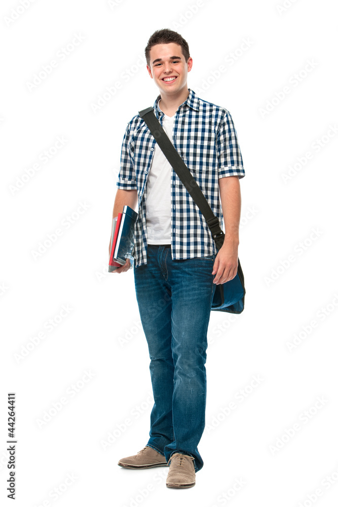 Fototapeta premium Teenager mit Schultasche