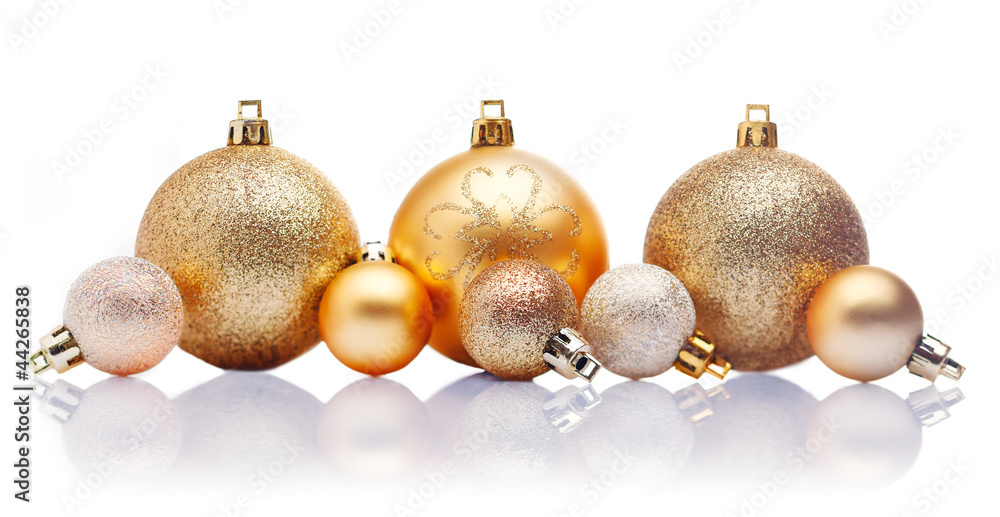 Gold Christmas baubles Gold Christmas baubles