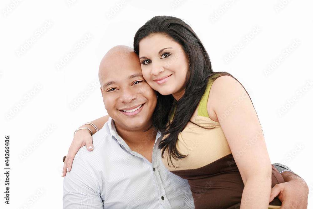 Portrait of a beautiful young happy smiling couple - isolated Portrait of a beautiful young happy smiling couple - isolated