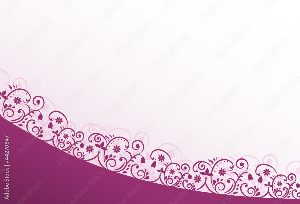 Greeting Card with Pink and Violet Swirls