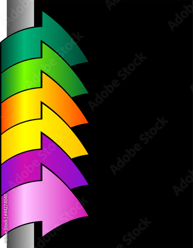 Arrows colorful cover on black background