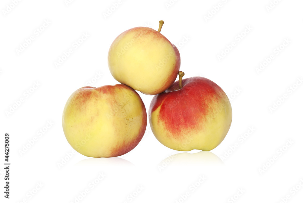 The fresh red apple over white backgrounds The fresh red apple over white backgrounds