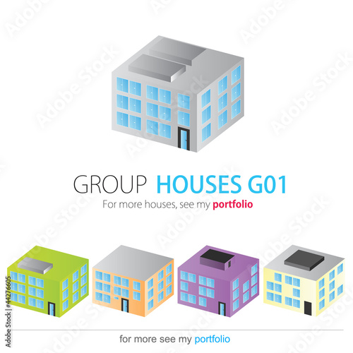 Houses Group, Set, Vector