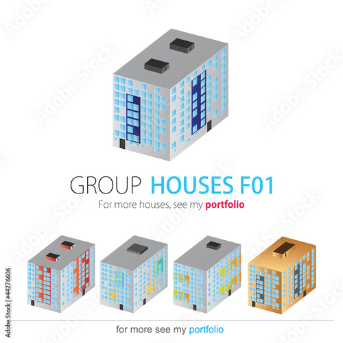 Houses Group, Set, Vector