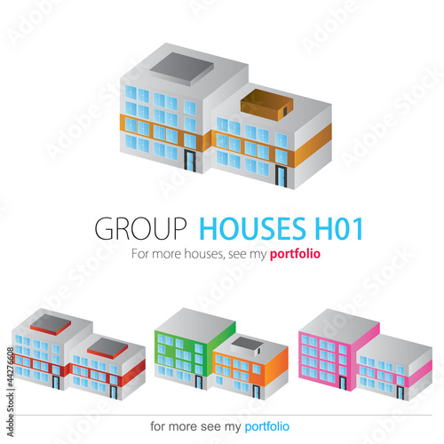 Houses Group, Set, Vector