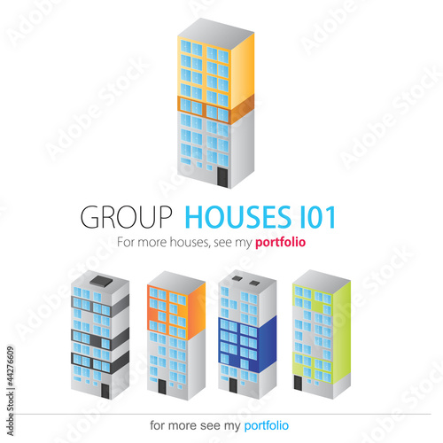 Houses Group, Set, Vector