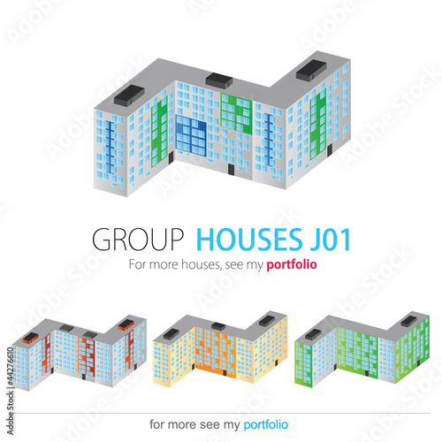 Houses Group, Set, Vector