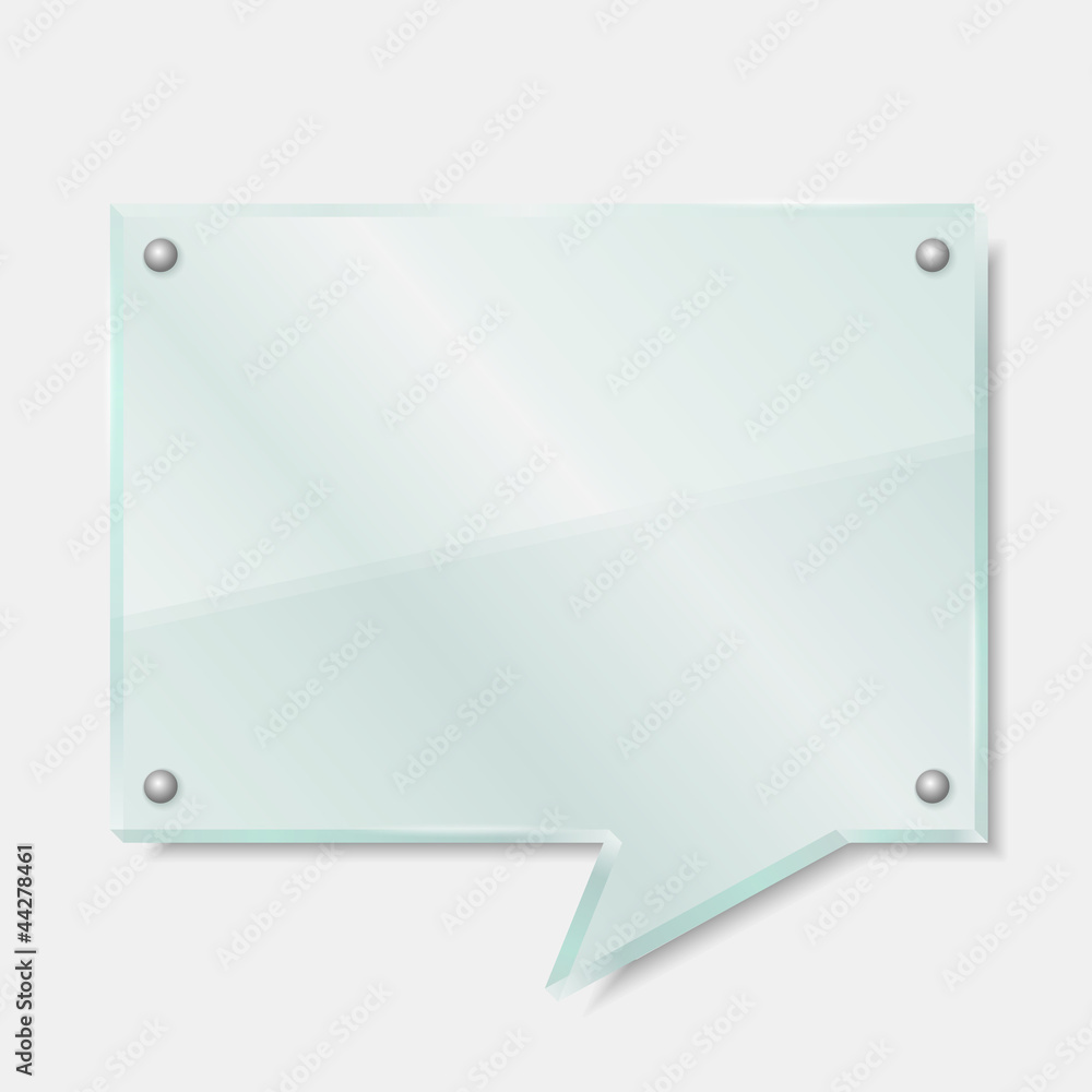 Glass board shaped as speech bubble Glass board shaped as speech bubble
