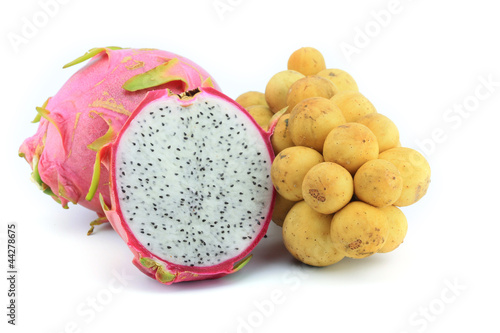 Long kong and Dragon fruit[ Geow Mangon] photo