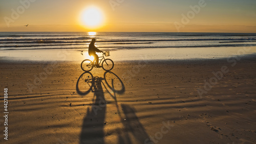 bicycle ride at sunrise on cocoa beach