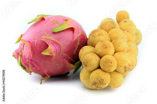 Long kong and Dragon fruit[ Geow Mangon] photo