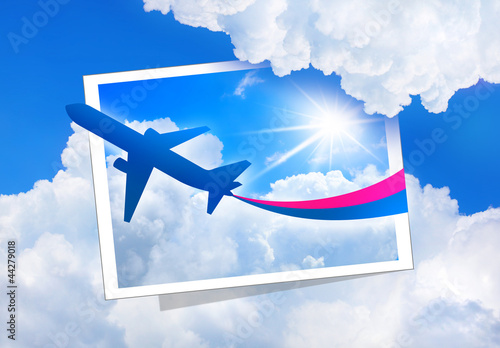 airplane flight fly cloud sky blue