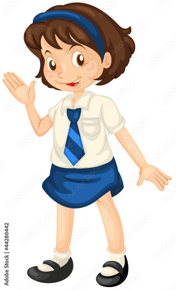Girl in school dress