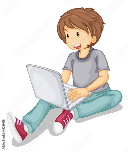 laptop and boy