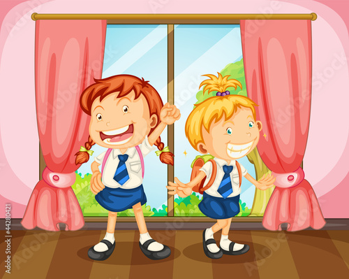 girls near window