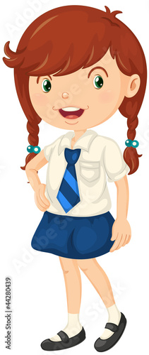 Girl in school dress