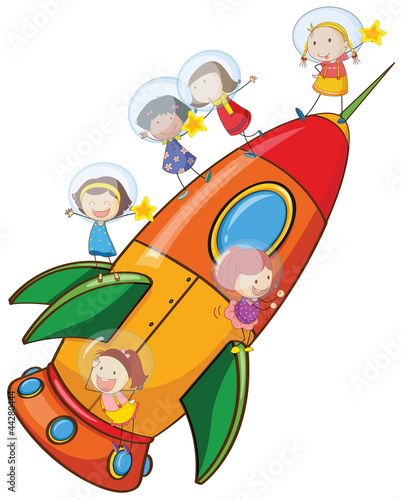 kids on rocket