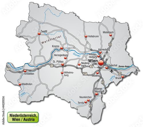 Autobahnkarte des Kantons Niederösterreich