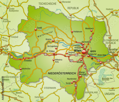Umgebungskarte des Kantons Niederösterreich
