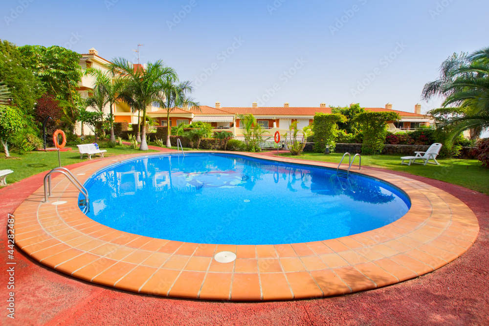 pool  in tropical garden