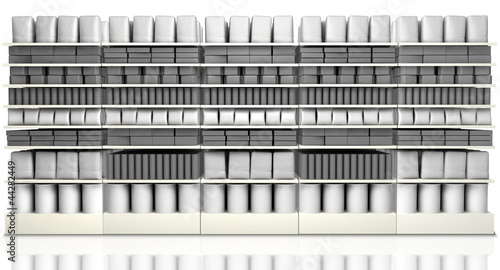 Cuadro en lienzo Supermarket Shelving With Generic Products