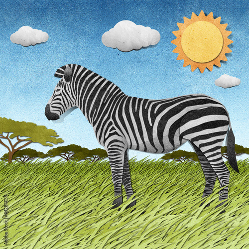Zebra recycled paper background