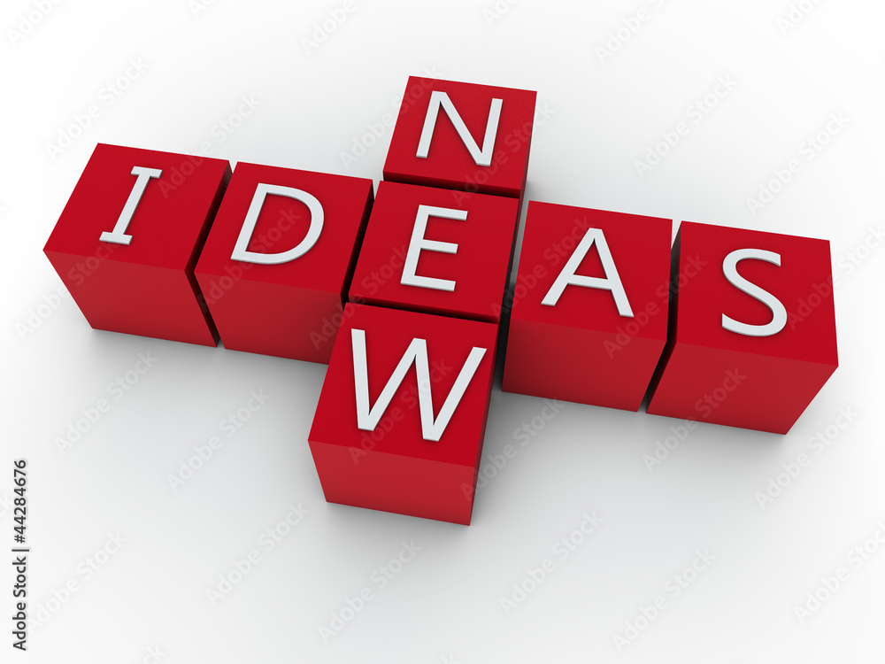 new ideas, on red cubes over white floor new ideas, on red cubes over white floor