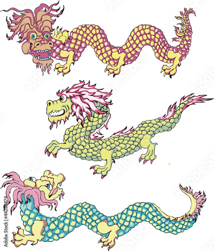 Funny chinese dragons