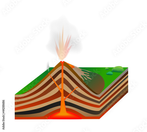 Volcano. Vector scheme