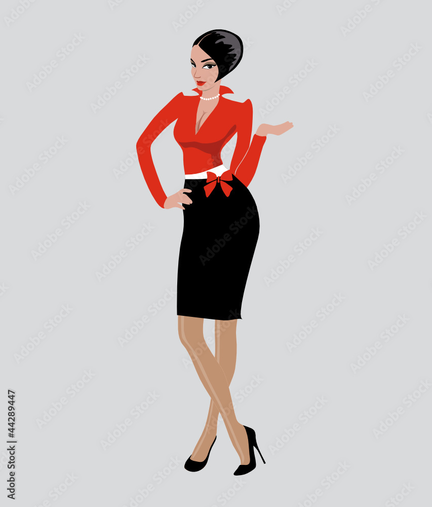 Fototapeta premium Frau im Businessoutfit, Illustration
