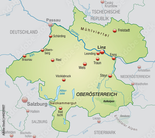 Kanton Oberösterreich und Nachbarländer