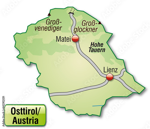 Autobahnkarte des Kantons Osttirol