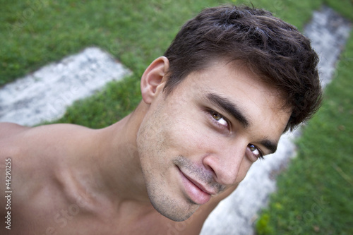 Konstfotografi Beau, jeune, homme, charme, nu, expression, modèle