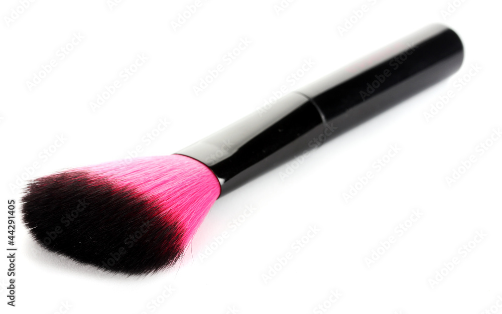 pink brush for make-up isolated on white.. pink brush for make-up isolated on white..