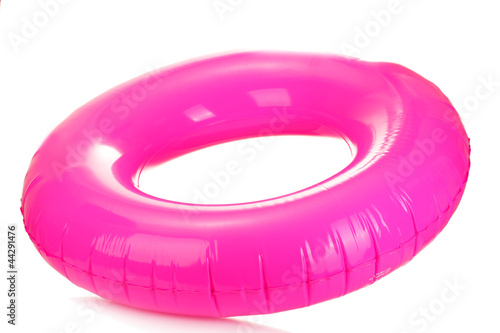 pink life ring isolated on white