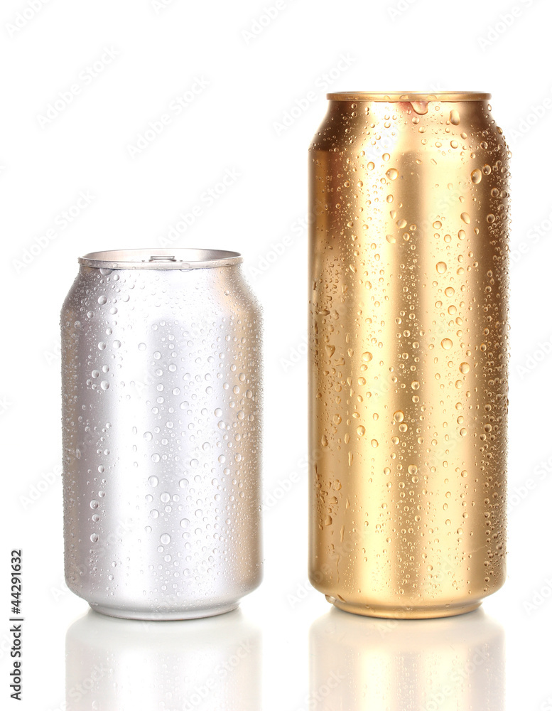 cans with water drops isolated on white cans with water drops isolated on white